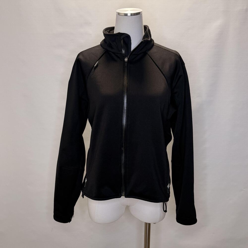 Obermeyer Jacket Womens Medium Black Softshell Fleece Lined Ski Zip Outdoor